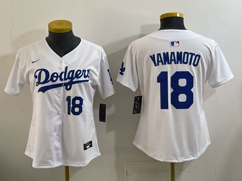 Women 2026 Nike Los Angeles Dodgers #18 Yamamoto White Game MLB Jersey 012